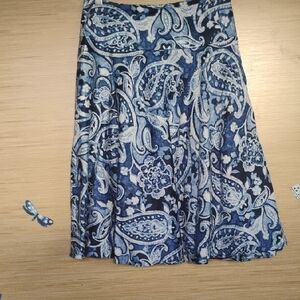 Women's Ralph Lauren Blue Paisley A-Line Skirt